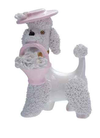 Poodle w/Hat & Basket Ornament - Select Style