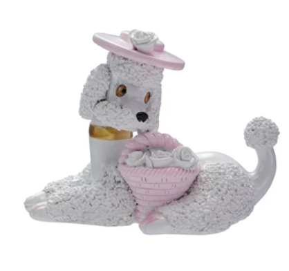 Poodle w/Hat & Basket Ornament - Select Style