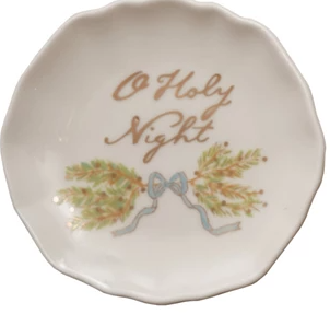 Stoneware Scalloped Plate with Gold Electroplating - Select Style
