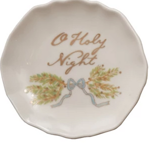 Stoneware Scalloped Plate with Gold Electroplating - Select Style