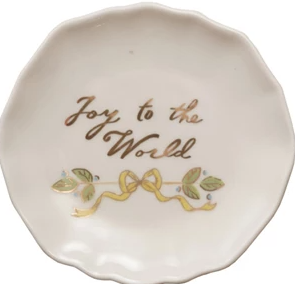 Stoneware Scalloped Plate with Gold Electroplating - Select Style