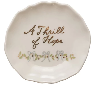 Stoneware Scalloped Plate with Gold Electroplating - Select Style