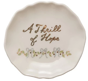 Stoneware Scalloped Plate with Gold Electroplating - Select Style
