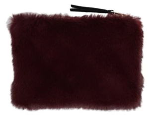 Faux Fur Fabric Pouch - Select Color
