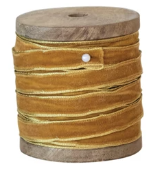10 Yard Velvet Ribbon w/Metallic Edges - Select Color