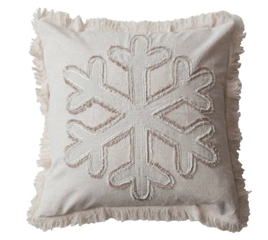 Cotton & Linen Pillow w/Fringe - Select Style