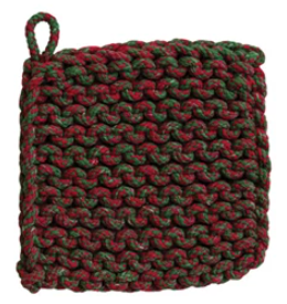 Melange Cotton Crocheted Pot Holder - Select Color