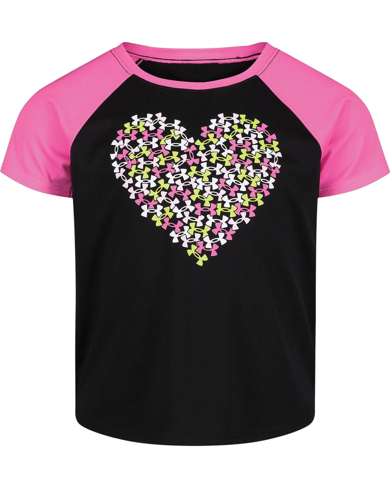 Black UA Heart Logo Girls SS T-Shirt - Select Size