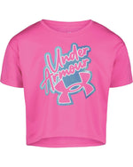 Rebel Pink UA Gradient Knockout Logo Girls SS T-Shirt - Select Size
