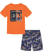 Orange Blast UA Woodland Camo Shirt & Short Set - Select Size