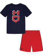 Midnight Navy UA Baseball Core Set & Red Shorts Set - Select Size