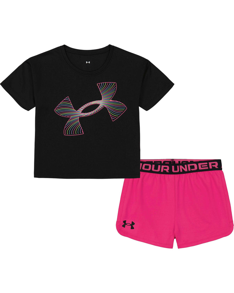 Black UA Logo Play-Up T-Shirt & Short Set - Select Size