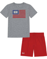 Mod Gray Heather UA Freedom Banner Shirt & Short Set - Select Size