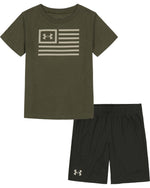 Marine OD Green UA Freedom Banner Shirt & Short Set - Select Size