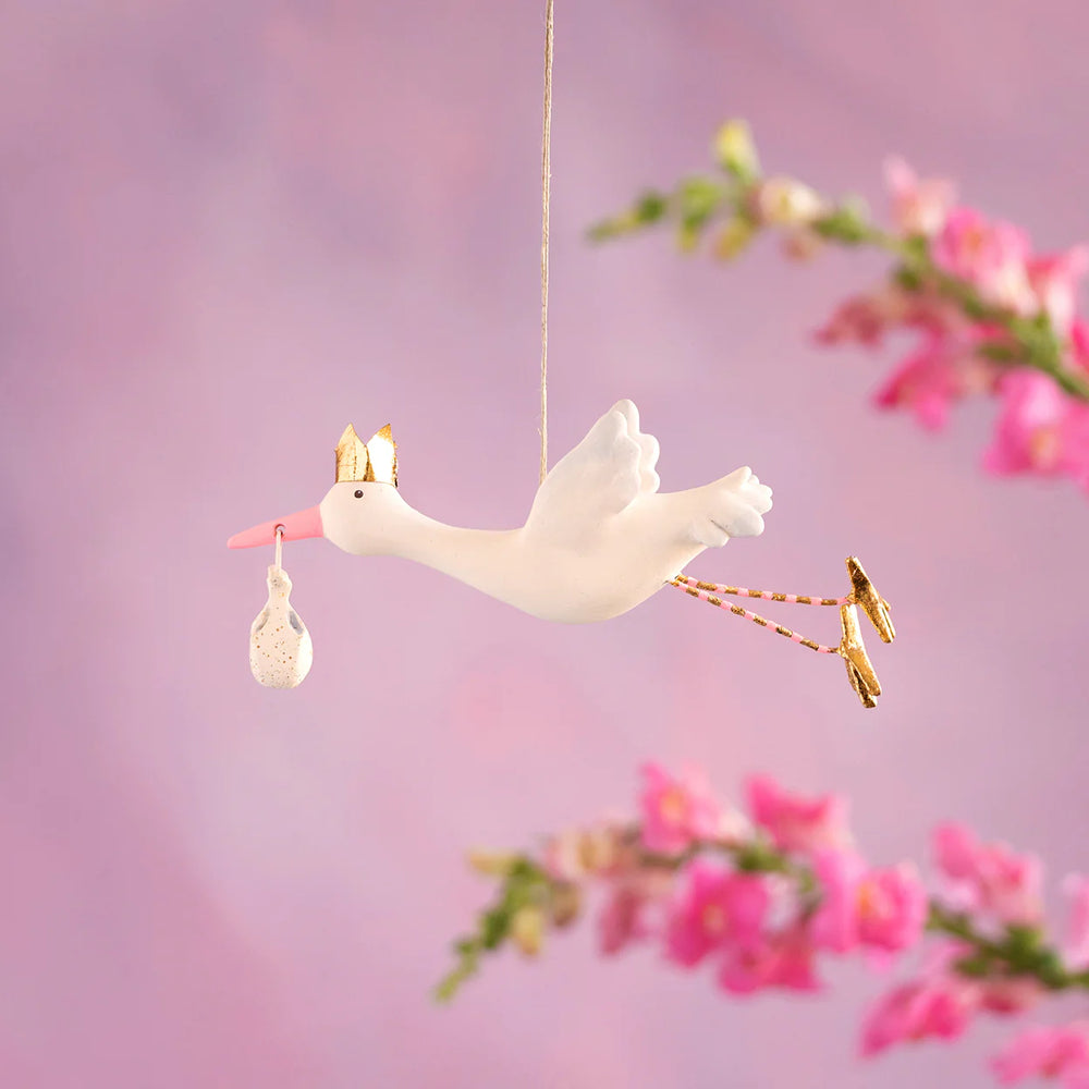 Flying Stork Ornament - Select Color