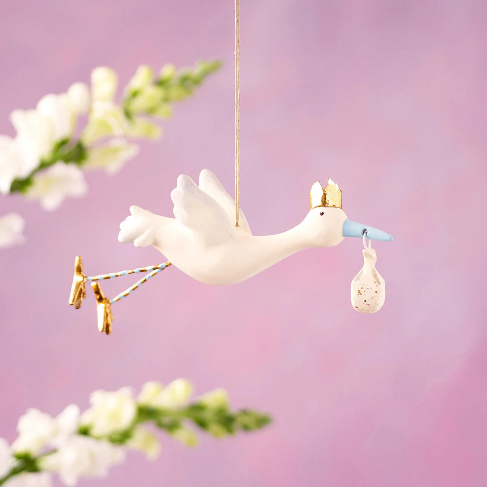 Flying Stork Ornament - Select Color