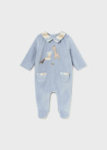 Polar Blue Velour Onesie - Select Size