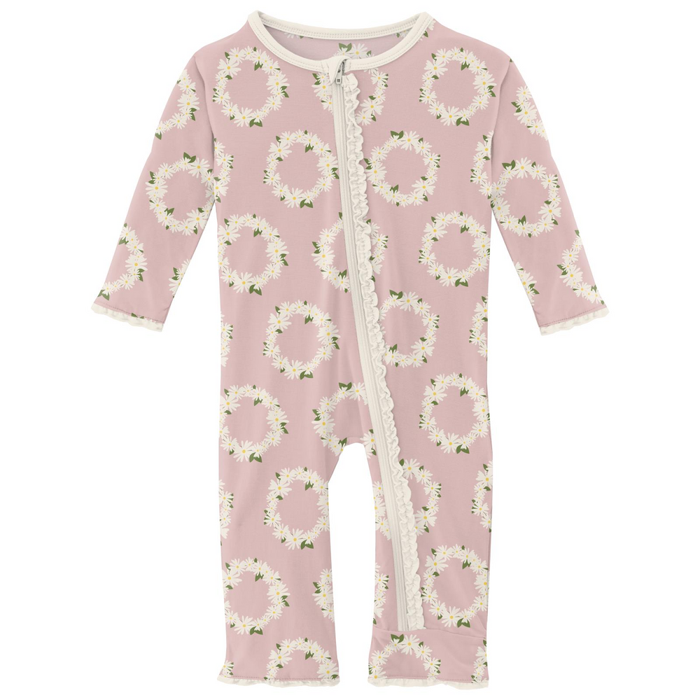 Baby Rose Daisy Crowns Coverall with Zipper - Select Size