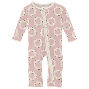 Baby Rose Daisy Crowns Coverall with Zipper - Select Size