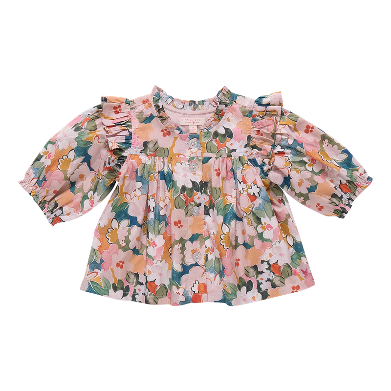 Watercolor Floral Top - Select Size
