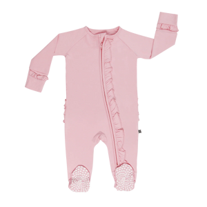 Candy Pink Ruffle Footie - Select Size