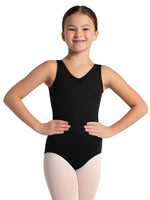 Studio Collection Pinch Front V Neck Leotard in Black - Select Size