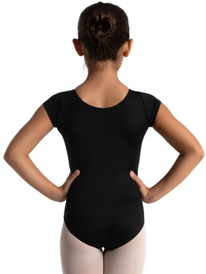 Studio Collection Short Sleeve Girl’s Leotard in Black - Select Size