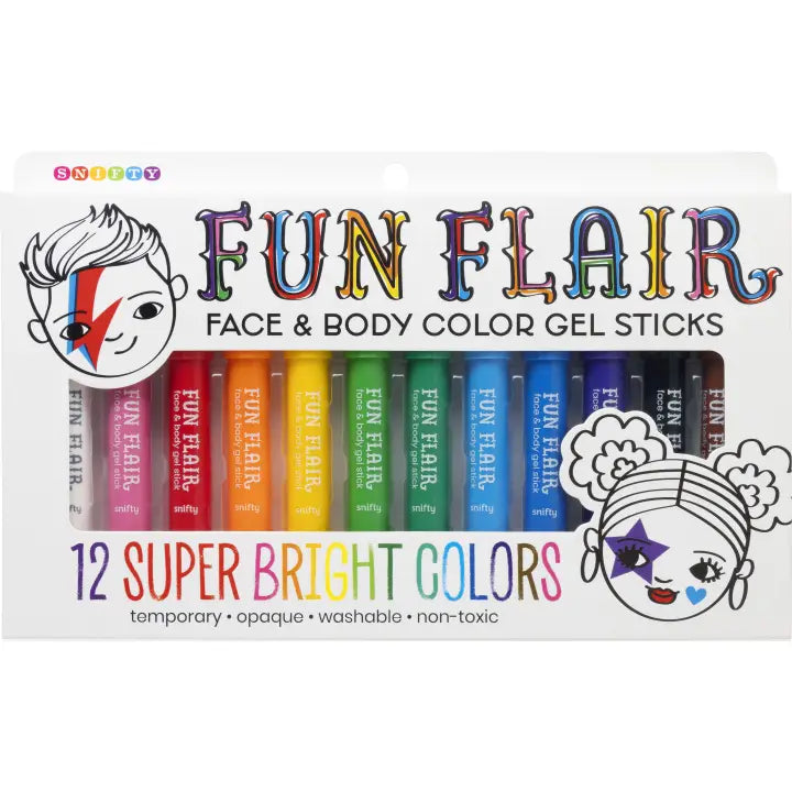 Fun Flair Face & Body Color Gel Sticks Set