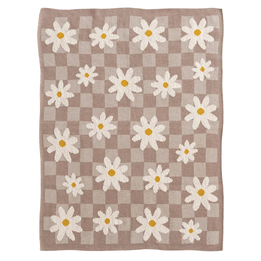 Daisies & Checks Baby Blanket