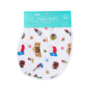 2-in-1 Burp Cloth and Bib: Texas Baby