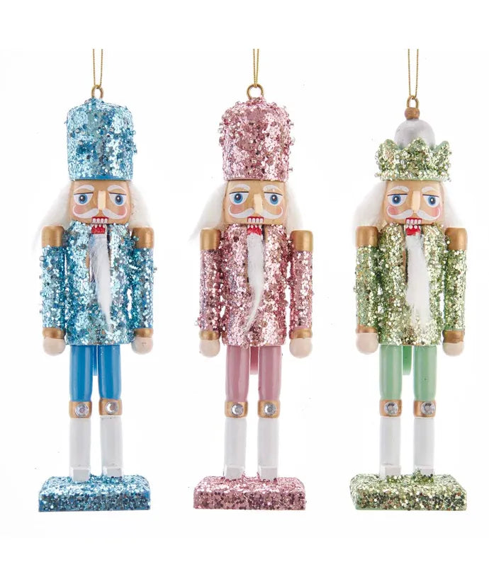 Pink, Blue, and Green Nutcracker Ornaments 6"