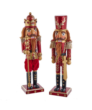 15" Gold and Burgundy Nutcrackers