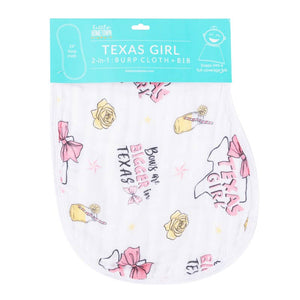 Texas Girl 2-in-1 Burp Cloth and Bib