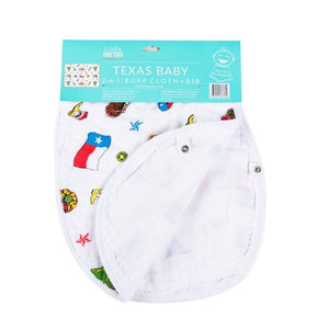 2-in-1 Burp Cloth and Bib: Texas Baby