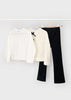 White Cardigan/Shirt w/Legging Set