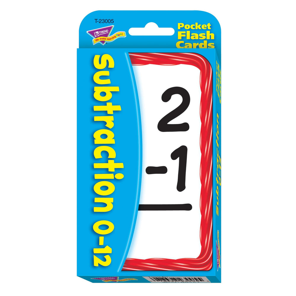 Subtraction 0-12 Pocket Flash Cards