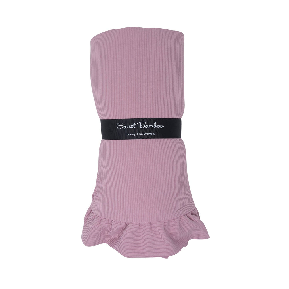 Petunia Pink Ribbed Ruffle Blanket