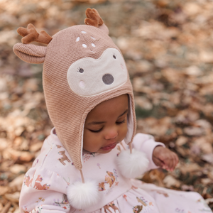 Fawn Aviator Knit Baby Hat - Select Size