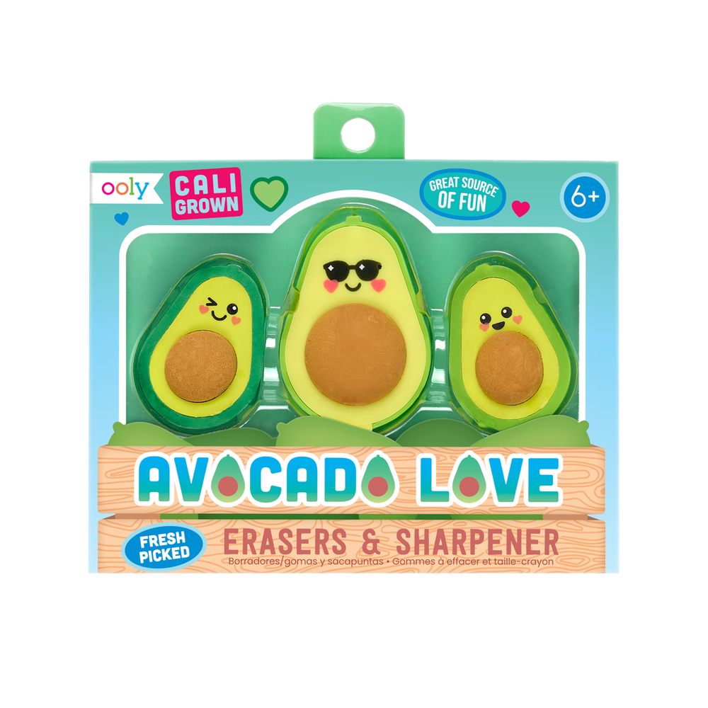 Avocado Love Eraser and Sharpener - Set of 3