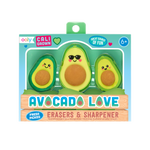 Avocado Love Eraser and Sharpener - Set of 3