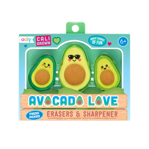 Avocado Love Eraser and Sharpener - Set of 3