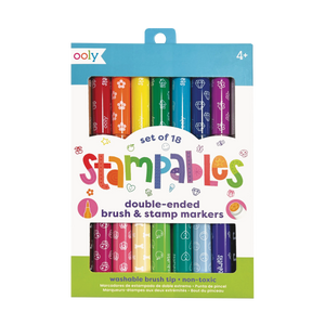 Stampables Double-Ended Stamp & Brush Markers - Set of 18