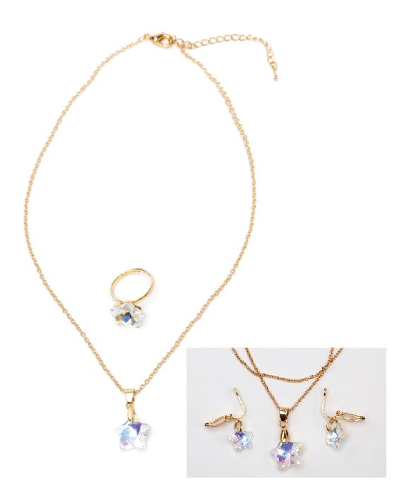 Boutique Holographic Star Assrt NL & Ring Set 2pc