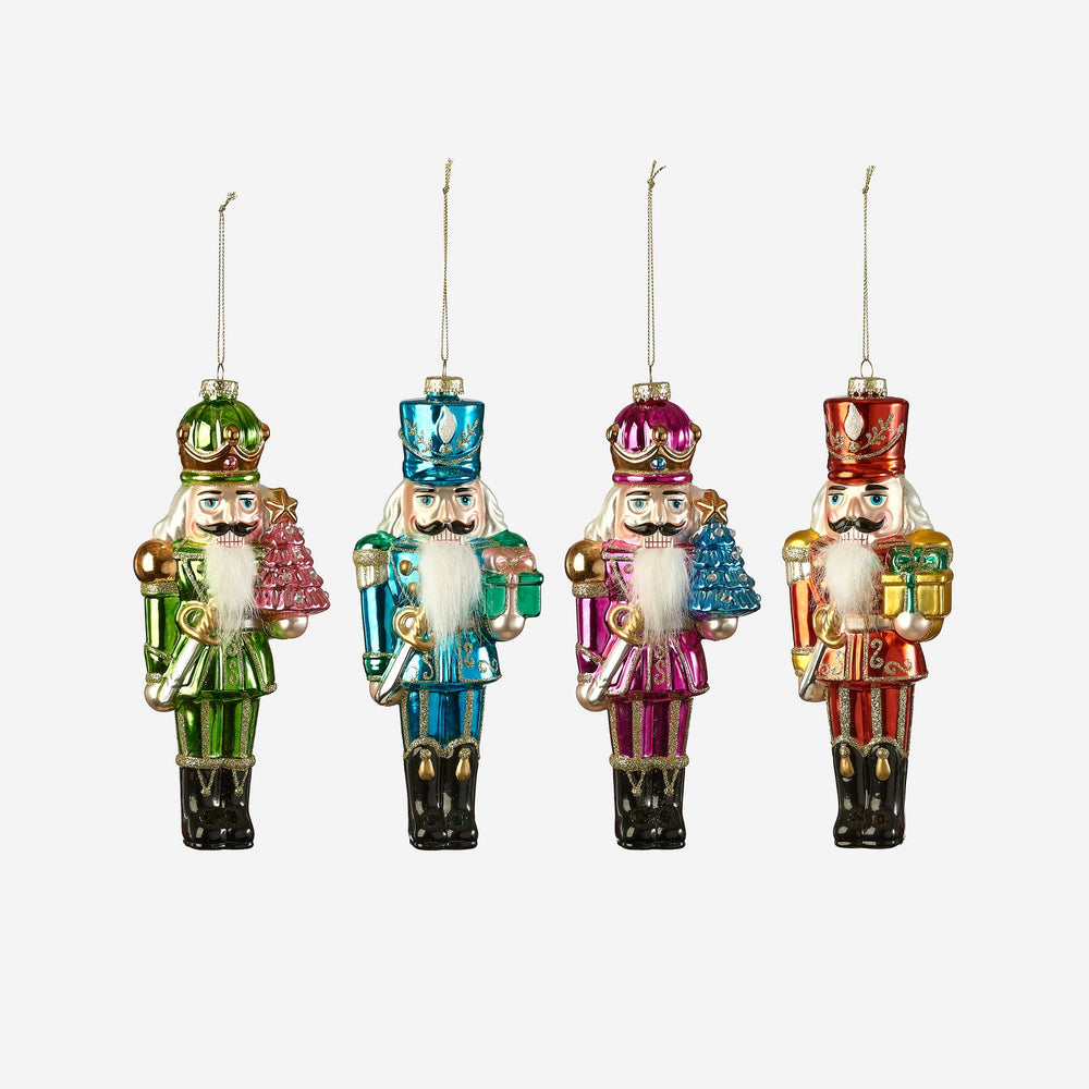 Nutcracker with Tree & Gift Ornament