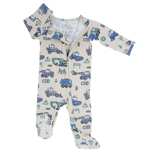 Construction Site Zipper Footie - Select Size