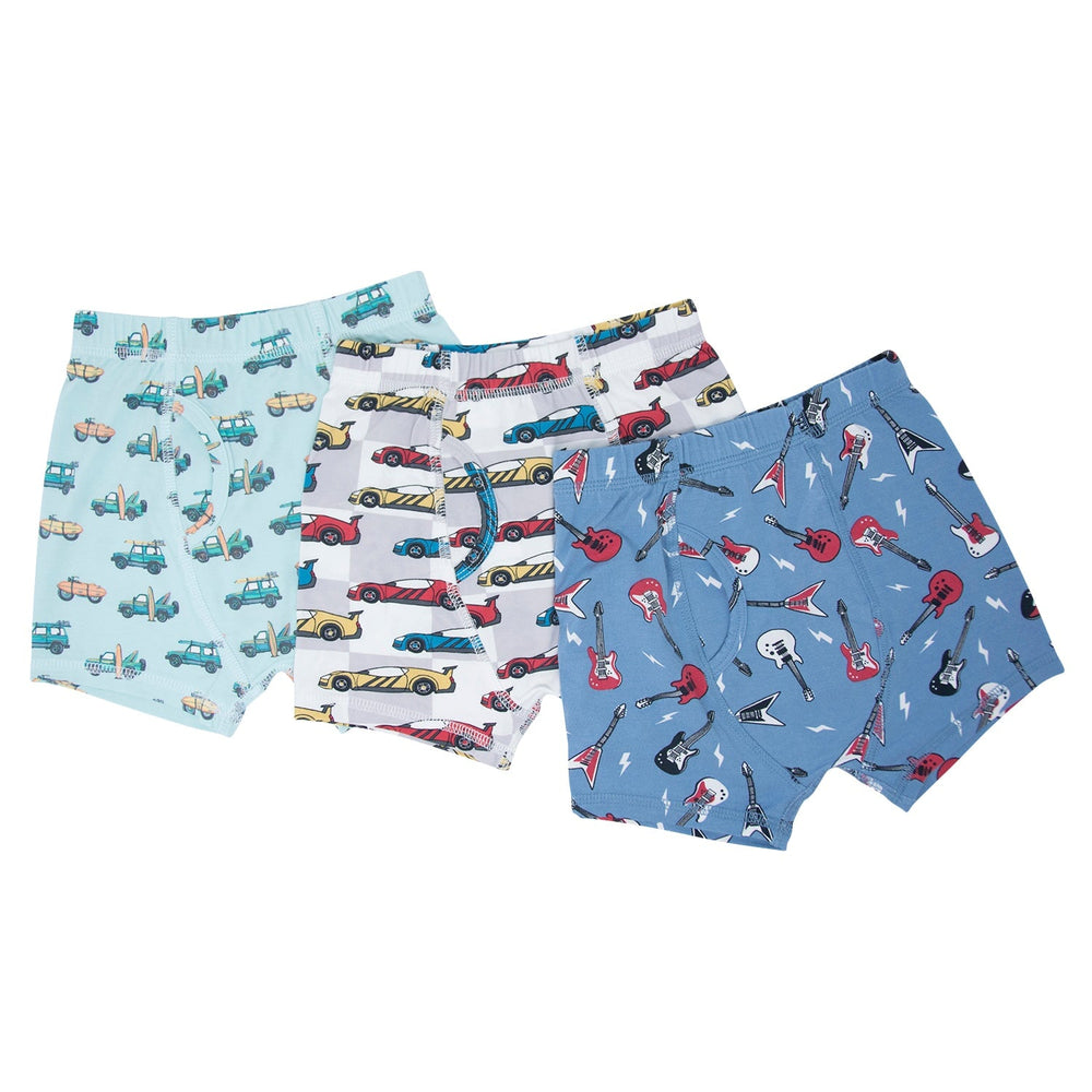 Boy's Brief 3-Pack - Rock N Roll Blue/Check The Surf/Matchbox Cars - Select Size