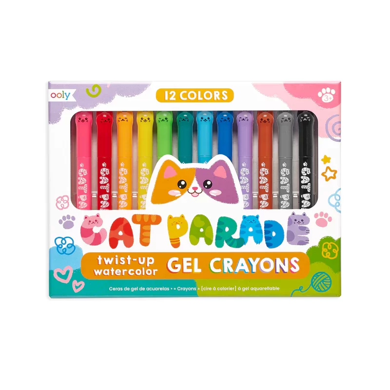 Cat Parade Gel Crayons - 12 Piece Set