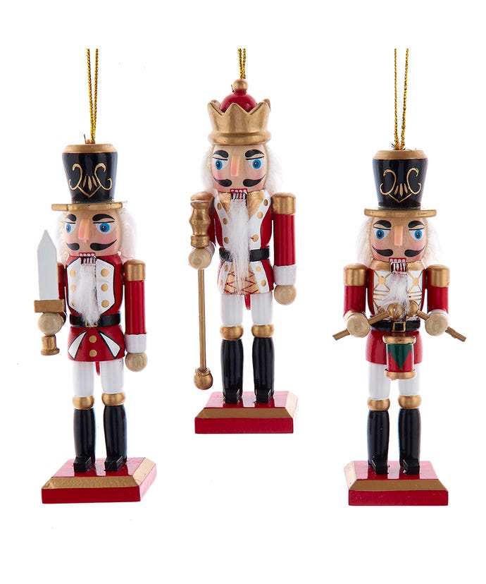Red & White King & Soldier Nutcracker Ornaments 5" - Select Style