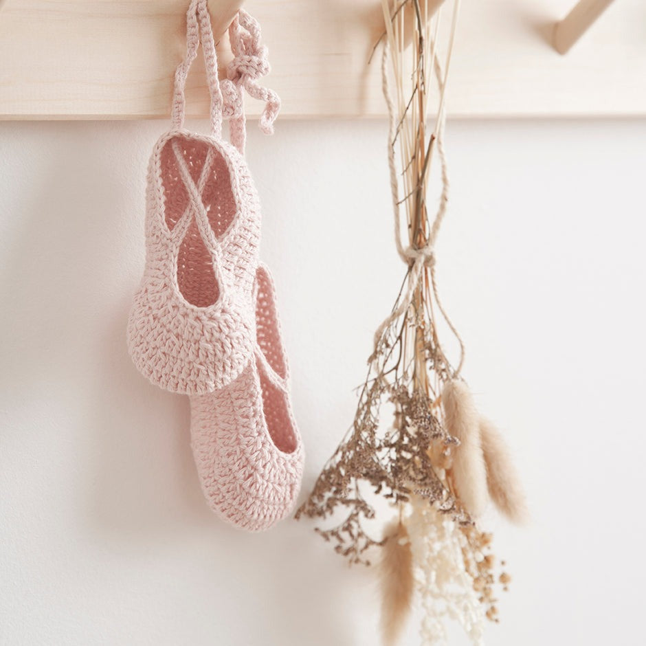 Pink Ballerina Hand Crocheted Baby Booties 0-12 Months