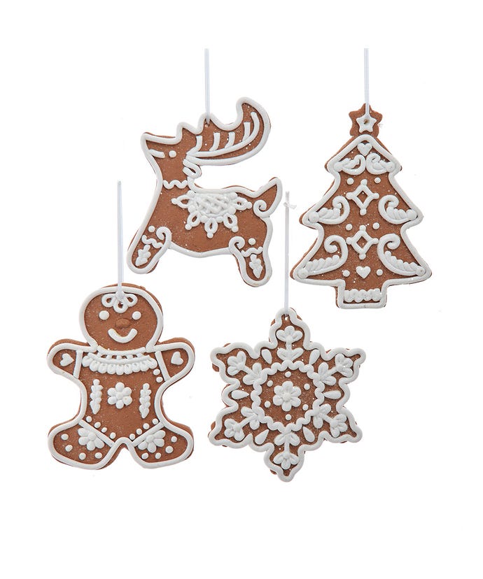 Gingerbread Man, Deer, Snowflake, & Tree Ornaments